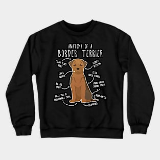 Border Terrier Grizzle and Tan Dog Anatomy Crewneck Sweatshirt